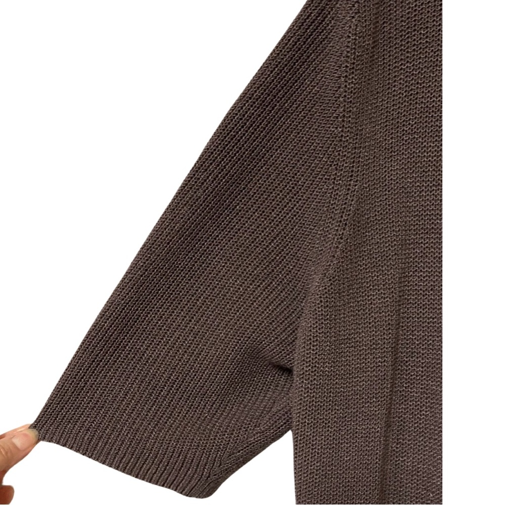 Eileen Fisher silk blend open front long line cardigan, knit sweater - Picture 4 of 7